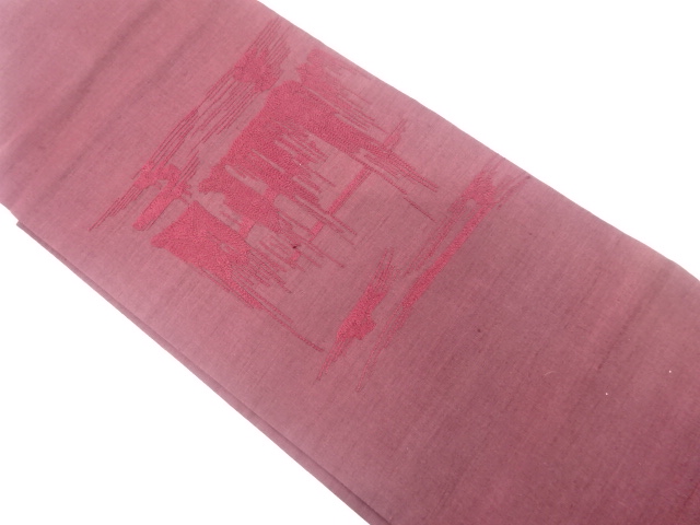 JAPANESE NAGOYA OBI / TSUMUGI / EMBROIDERY / MIST